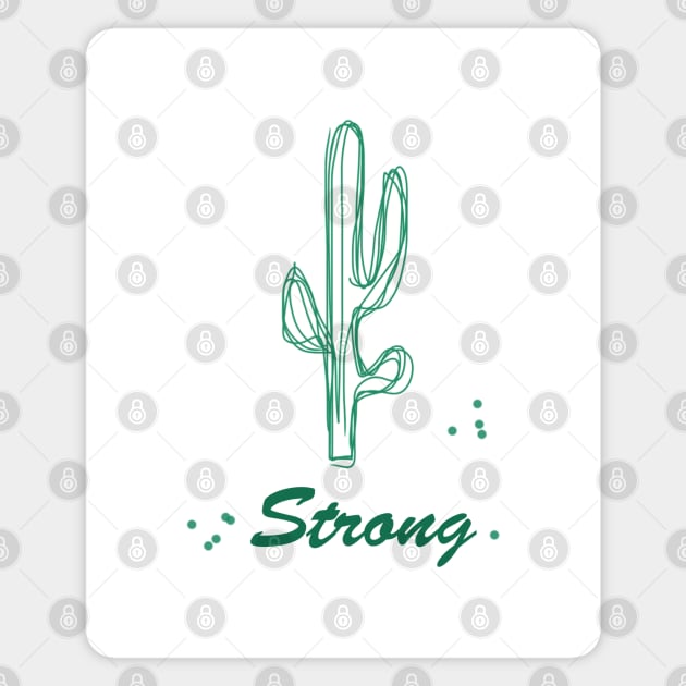 Strong cactus on one line, inspirational meanings Magnet by TargetedInspire